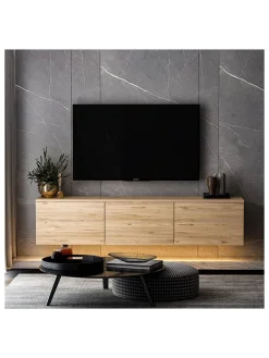 TV-Regal in Natur - (B)160 x (H)35 x (T)32 cm