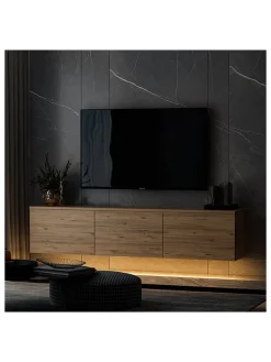 TV-Regal in Natur - (B)160 x (H)35 x (T)32 cm