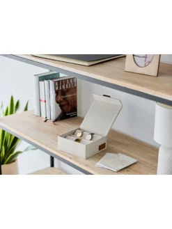 Uhrenbox ''Premium'' in Creme - (B)16,5 x (H)7 x (T)16,5 cm