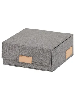 Uhrenbox ''Premium'' in Grau - (B)16,5 x (H)7 x (T)16,5 cm