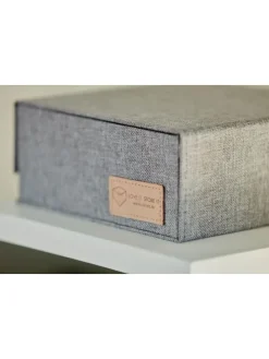 Uhrenbox ''Premium'' in Grau - (B)16,5 x (H)7 x (T)16,5 cm