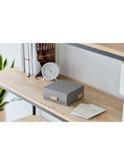 Uhrenbox ''Premium'' in Grau - (B)16,5 x (H)7 x (T)16,5 cm