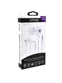 Universelle Stereo-Kopfhörer mit Mikrofon & Lautstärkeregler - 3,5mm in Weiß