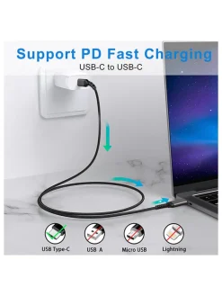 USB-C-Kabel in Schwarz - (L)1 m