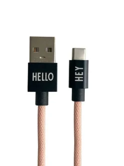 USB-C-Kabel in Schwarz/ Beige - 100 cm