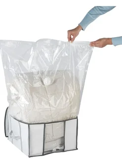 Vakuum-Tasche in Weiß - (B)40 x (H)42 x (T)25 cm