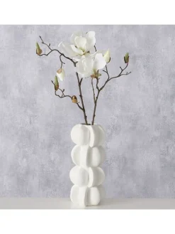 Vase ''Meritt'' in Weiß - (H)25,5 x Ø 11,5 cm