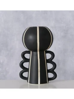 Vase ''Nanuka'' in Schwarz/ Weiß - (H)14,5 cm