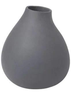 Vase "Nona" in Grau - (B)15 x (H)17 x (T)15 cm