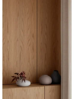 Vase "Nona" in Hellgrau - (B)17 x (H)13 x (T)18 cm