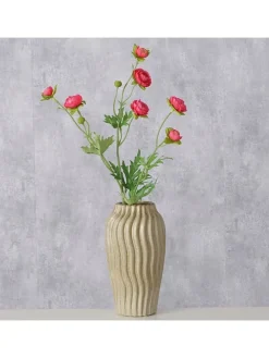 Vase ''Olas'' in Creme/ Braun - (H)17,5 x Ø 10 cm