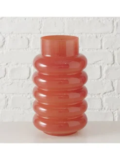 Vase ''Ribbo'' in Dunkelrosa - (H)26 x Ø 15 cm