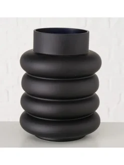 Vase ''Ribbo'' in Schwarz - (H)20 x Ø 15 cm