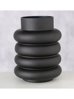 Vase ''Ribbo'' in Schwarz - (H)20 x Ø 15 cm