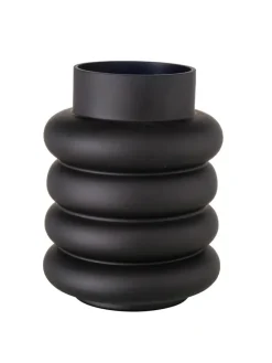Vase ''Ribbo'' in Schwarz - (H)20 x Ø 15 cm