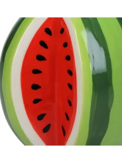 Vase ''Watermelon'' in Grün/ Rot - (B)11,4 x (H)10,7 x (T)12,1 cm