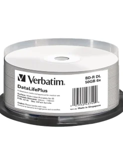 Verbatim BD-R DL 50GB/1-6x Cakebox (25 Disc) in Weiß
