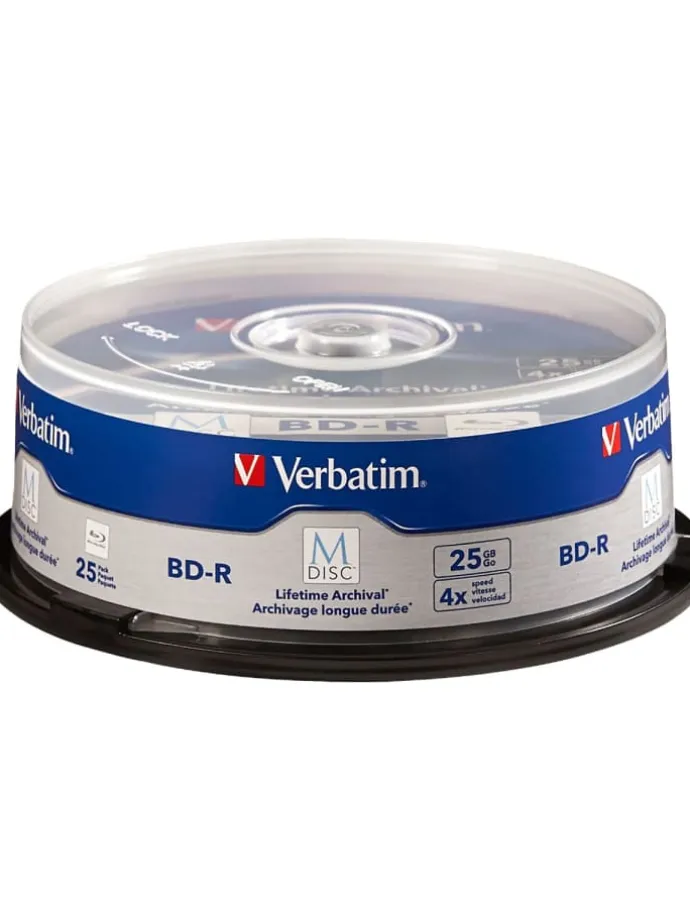 Verbatim M-DISC BD-R 25GB/1-4x Cakebox (25 Disc) in blau
