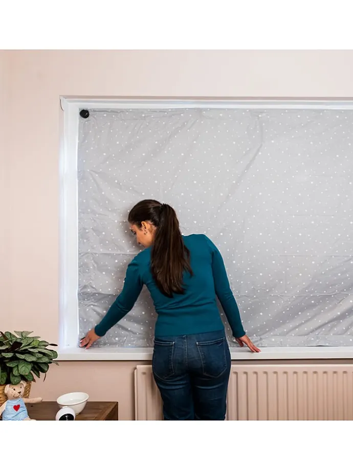 Verdunkelungsvorhang mit Saugnäpfen in Grau - (L)198 x (B)130 cm