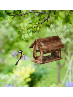 Vogelfutterhaus in Braun - (B)30 x (H)24 x (T)21 cm