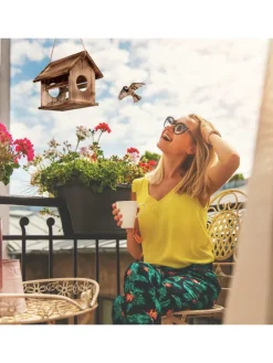 Vogelfutterhaus in Braun - (B)30 x (H)24 x (T)21 cm