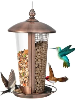 Vogelfutterhaus 2in1 in Bronze