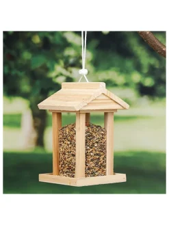 Vogelfutterhaus in Natur - (B)14,5 x (H)22 x (T)14,5 cm