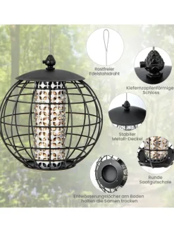 Vogelfutterhaus in Schwarz