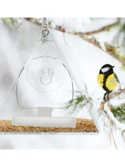 Vogelfutterhaus in Transparent - (B)12,5 x (H)13 x (T)7,5 cm
