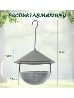 Vogelfutterhaus zum Aufhängen in Grau