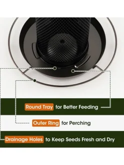 Vogelfutterhaus zum Aufhängen Ø 16 x 40 cm in Schwarz