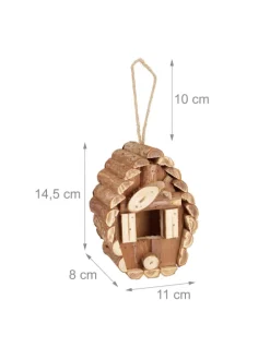 Vogelhaus in Natur - (B)11x (H)24,5 x (T)8 cm