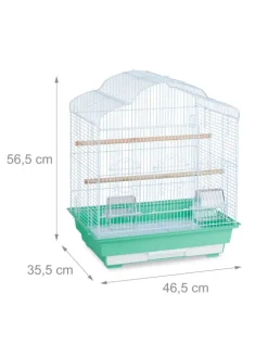 Vogelkäfig in Grün - (B)46,5 x (H)56,5 x (T)35,5 cm