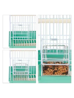 Vogelkäfig in Hellblau/Mintgrün - (B)39,5 x (H)49 x (T)32 cm