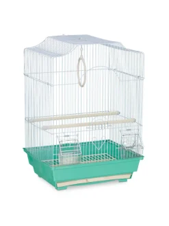 Vogelkäfig in Hellblau/Mintgrün - (B)35 x (H)49,5 x (T)32 cm