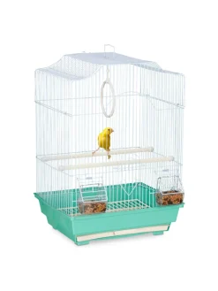 Vogelkäfig in Hellblau/Mintgrün - (B)35 x (H)49,5 x (T)32 cm