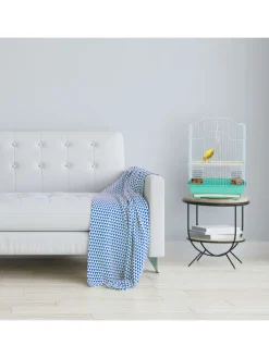 Vogelkäfig in Hellblau/Mintgrün - (B)35 x (H)49,5 x (T)32 cm