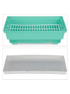 Vogelkäfig in Hellblau/Mintgrün - (B)35 x (H)49,5 x (T)32 cm