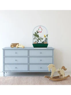 Vogelkäfig in Weiß/Grün - (B)34,5 x (H)49,5 x (T)28 cm