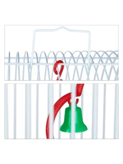 Vogelkäfig in Weiß/Grün - (B)34,5 x (H)49,5 x (T)28 cm