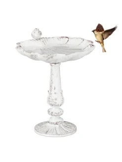 Vogeltränke Antik in Weiß