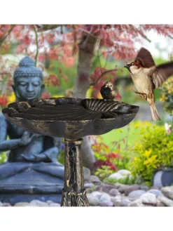 Vogeltränke Antik in Weiß