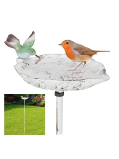 Vogeltränke Erdspieß in Weiß