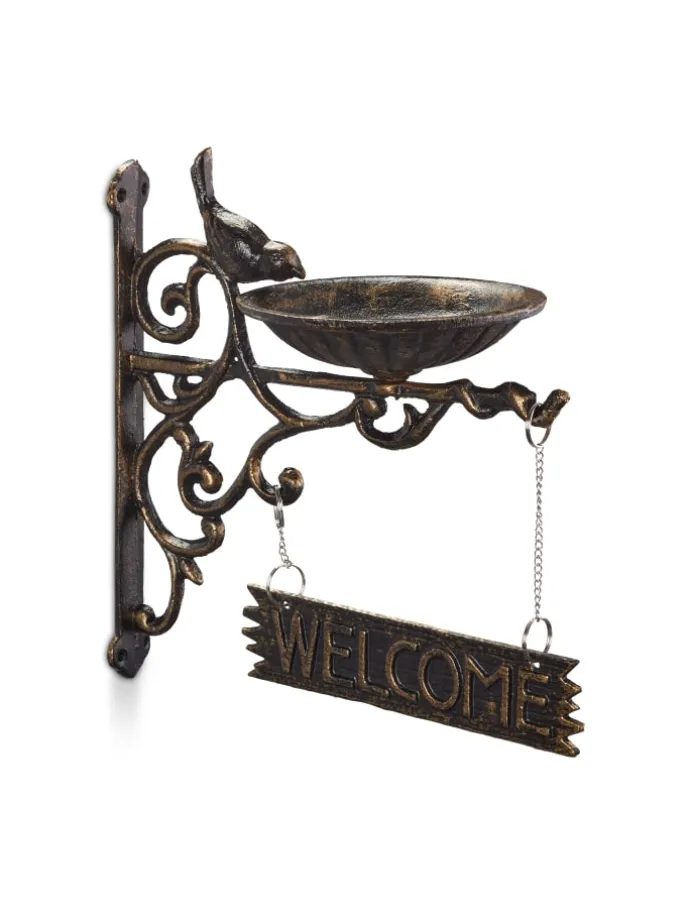 Vogeltränke Welcome in Bronze