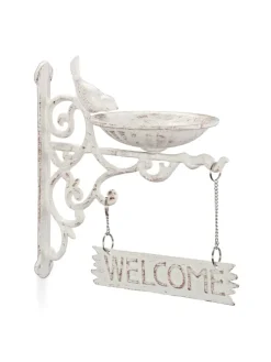 Vogeltränke Welcome in Weiß