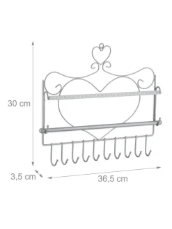 Wand Schmuckhalter in Silber - (B)36,5x (H)30 x (T)3,5 cm