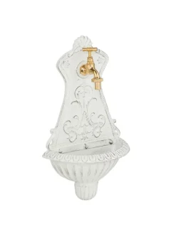 Wandbrunnen in Weiß - (B)24,5 x (H)42 x (T)11,5 cm