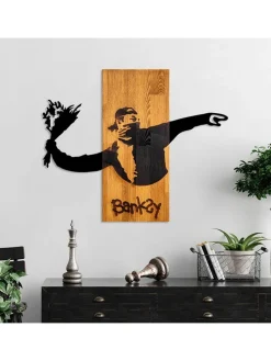 Wanddekor "Banksy - Flower Thrower" - (B)69 x (H)58 cm