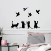 Wanddekor "Birds Playing With Cats" - (B)110 x (H)79 cm