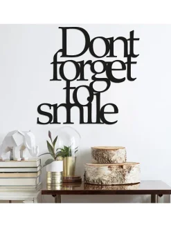 Wanddekor "Don't Forget To Smile" - (B)70 x (H)67 cm
